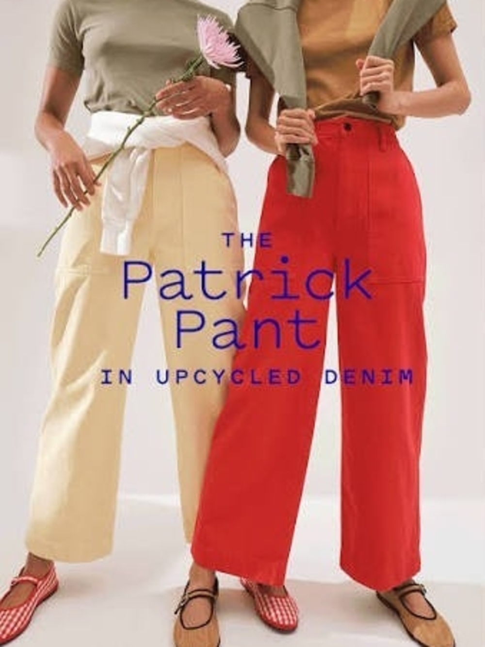 Alex Mill Wide-Leg Pants in Red and Cream